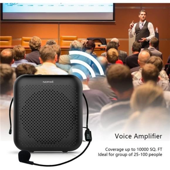 Portable Rechargeable Mini Voice Amplifier with Wired Microphone Headset - Picture 2 of 6